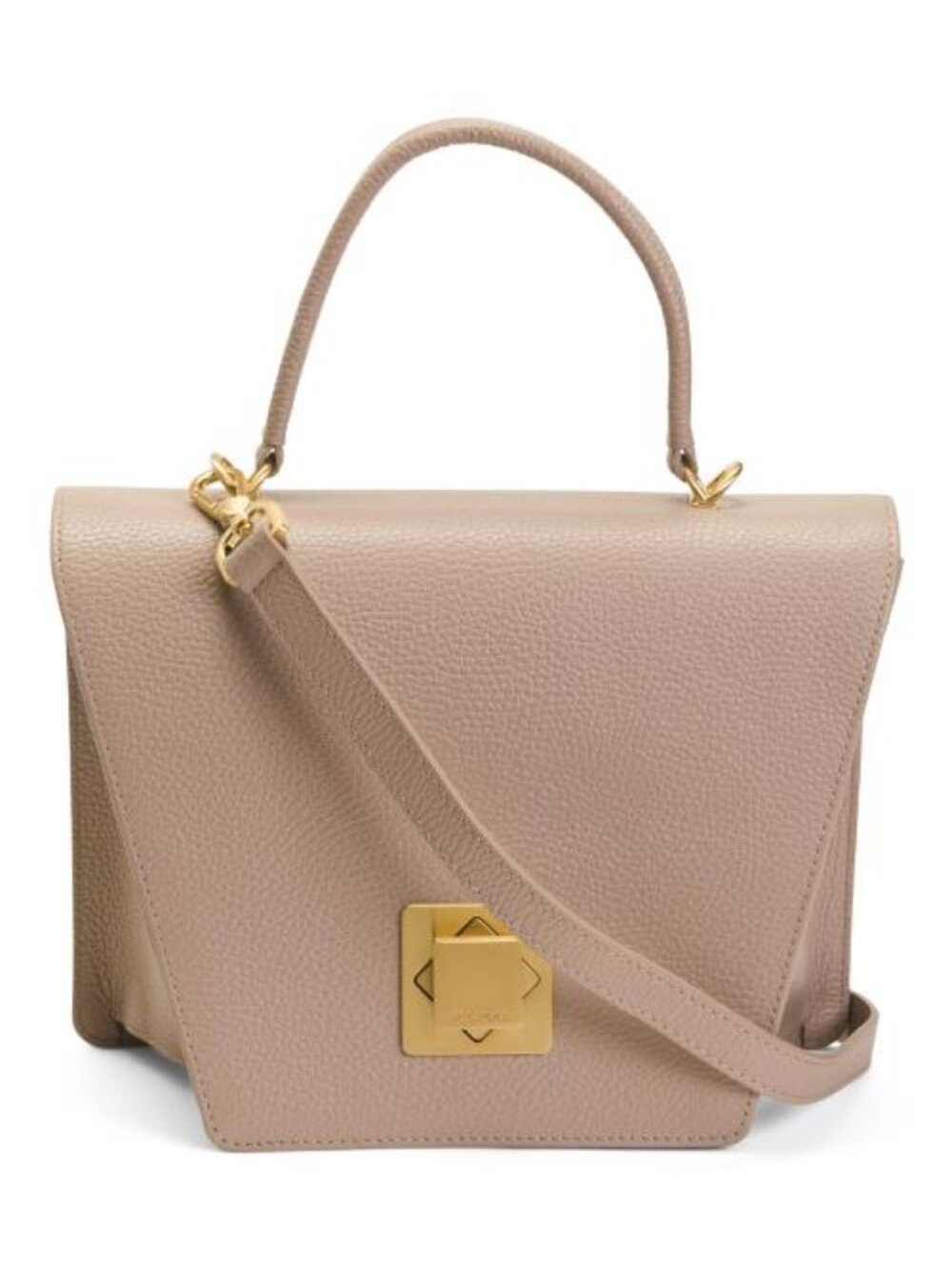 ARCADIA Made In Italy Leather Asymmetrical Geo Satchel